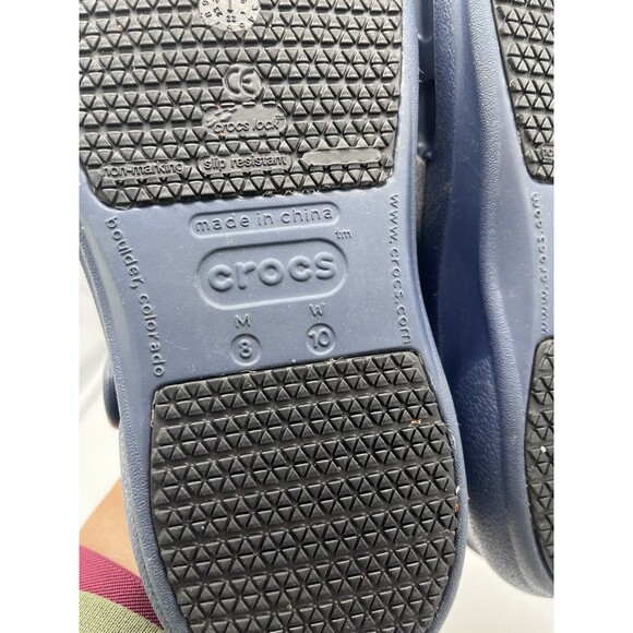 Crocs Bistro Clogs W 10 M 8 Navy Slip On Casual Shoes Work Slip Resistant - Picture 3 of 6